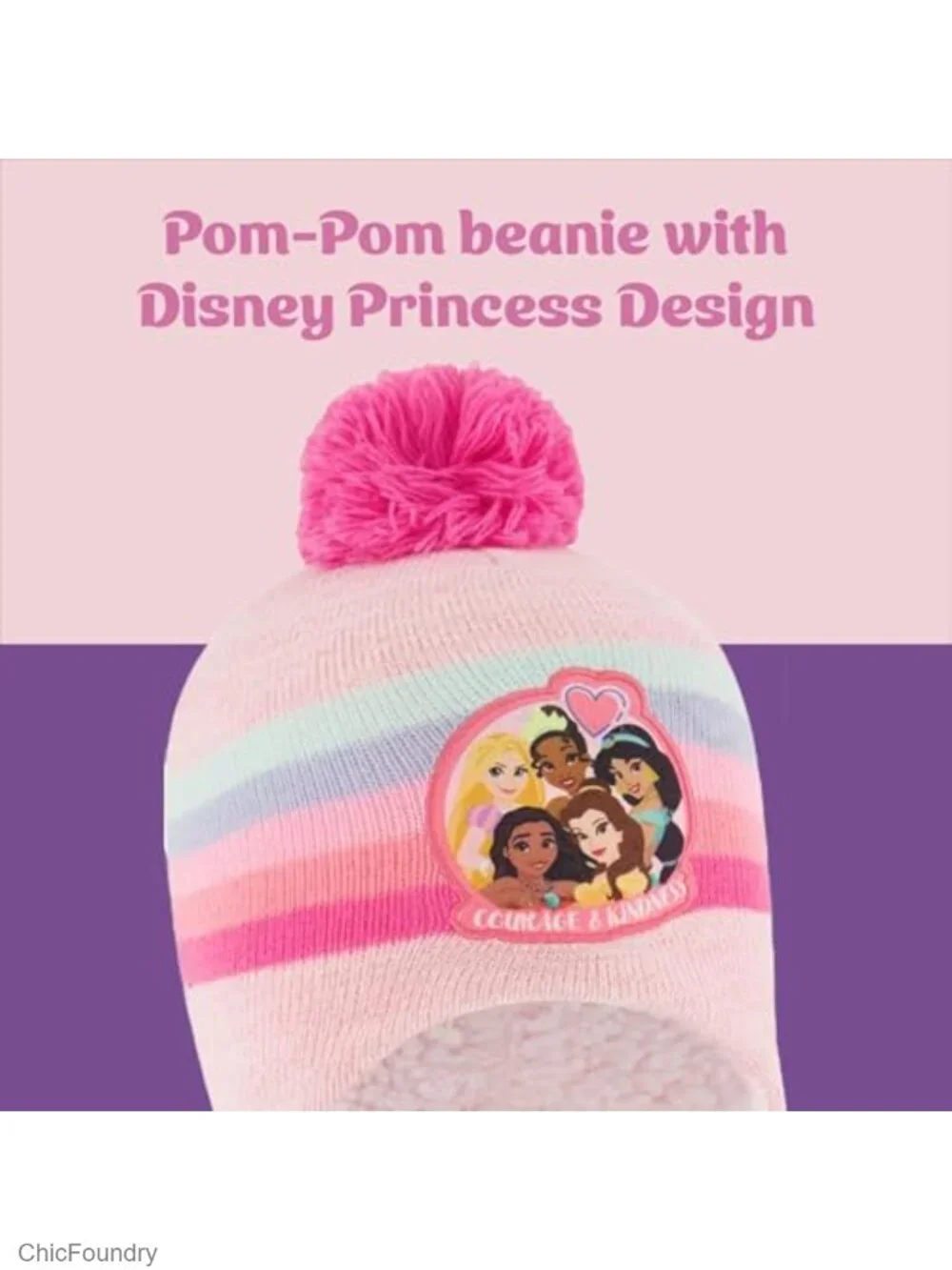 Double Lined Fleece Winter Hat and Mittens Set for Toddlers